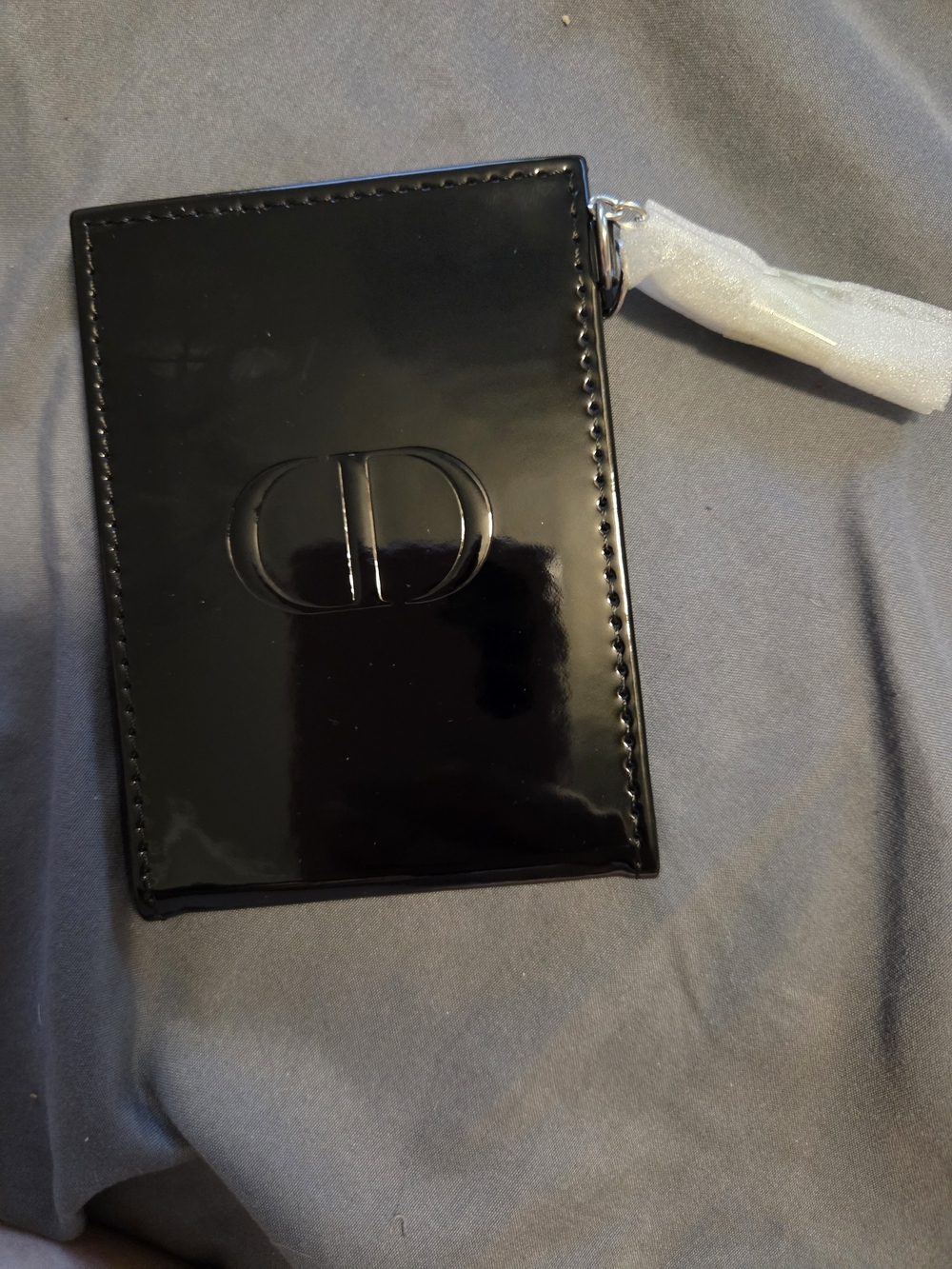 Dior Black Patent CD Logo Card & Key Holder